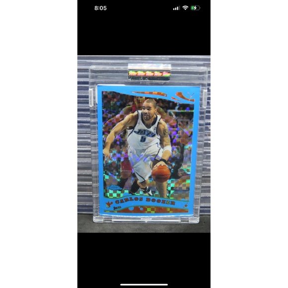 2005-06 Topps Chrome Carlos Boozer Blue X-Fractor Refractor #85/90 Jazz
